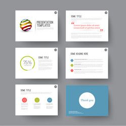 Presentation slides with infographic elements vector
