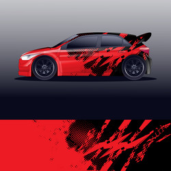 Rally Car Wrap Graphic Vector Image