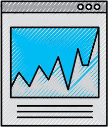 template computer with statistics graph vector image