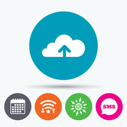 Upload to cloud icon button vector