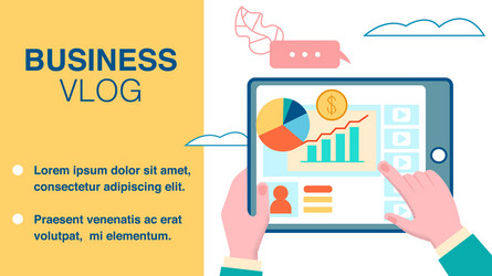 Business video blog vlog banner template vector