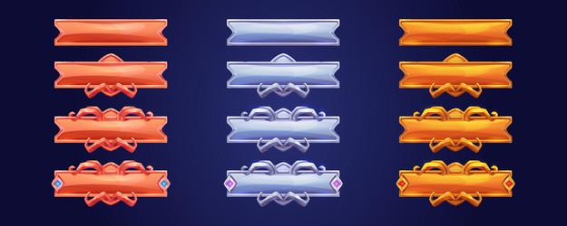 game buttons with fantasy frames vector image