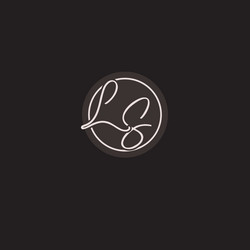 initials ls logo monogram with simple circle line vector image