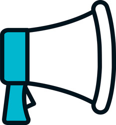 megaphone device icon half color line style vector image