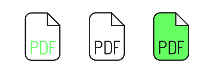 set line pdf file document download button vector image