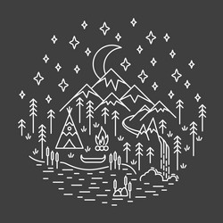 camping nature scene vector