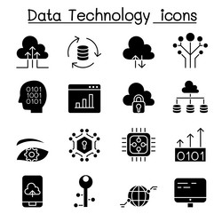 data technology database cloud computing server vector image
