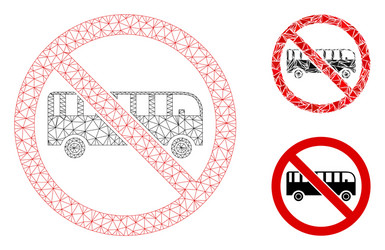 No bus mesh wire frame model and triangle vector