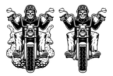 Skeleton Rider Motorcycle Art Vector Image