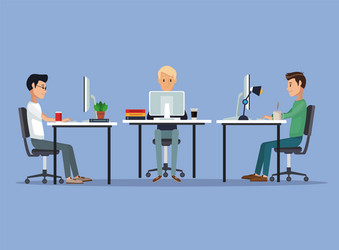 color scene background with web developer group vector image