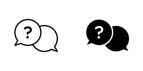 comment question icons stroke line and black vector image