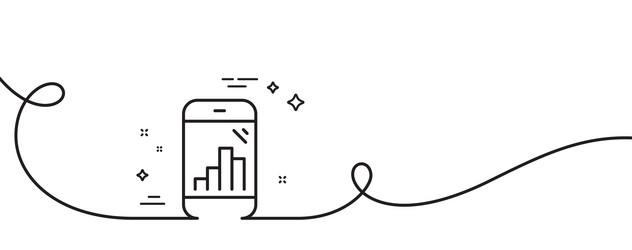 Graph phone line icon column chart sign vector