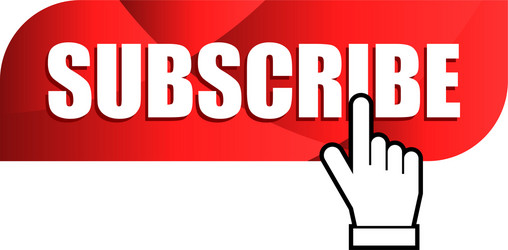 Graphic subscribe red button with hand pointer vector