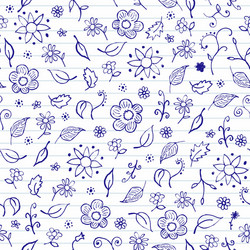 notebook doodles seamless pattern vector