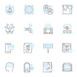 Perception and intuition linear icons set insight vector
