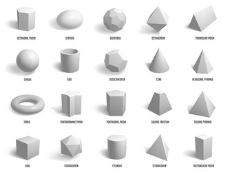 realistic basic 3d shapes geometry sphere vector image