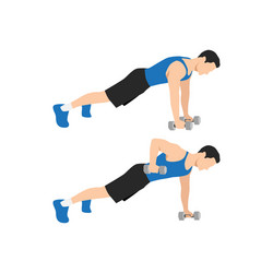 renegadealternating plank commando rows exercise vector image
