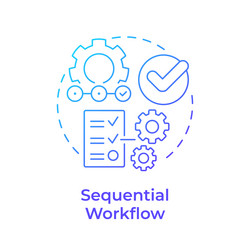 sequential workflow blue gradient concept icon vector image