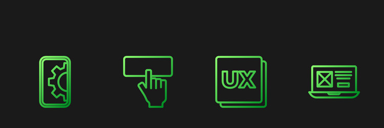 set line ui or ux design web development vector image