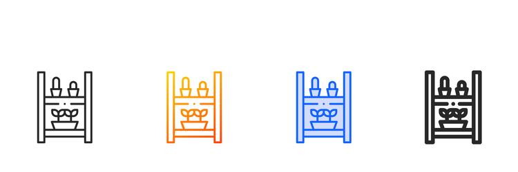 shelf iconthin linear gradient blue stroke vector image