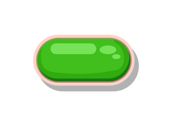 shiny green button for game menu interface vector image