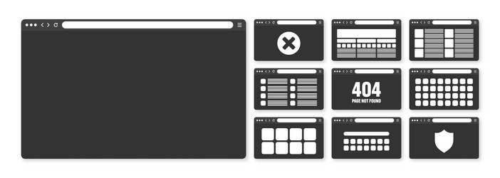web browser window pages layout with toolbar vector image