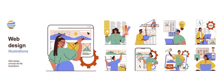 web design concept with character situations vector image
