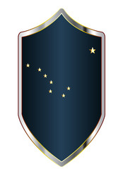 alaska state flag on a crusader style shield vector