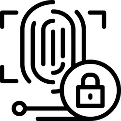 biometric authentication linear style icon design vector image