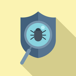 bug shield icon flat virus hacker vector image