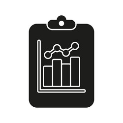 clipboard with graph solid icon data analysis vector image