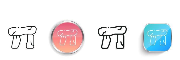 dolmen icon thin linear regular and button style vector image