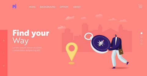 geolocation gps navigation landing page template vector image