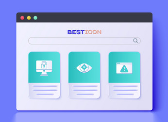 set eye scan lock on monitor and browser vector image