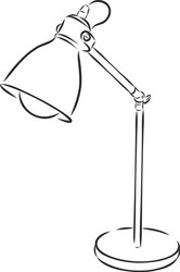 Table lamp sketch icon isolated on background vector