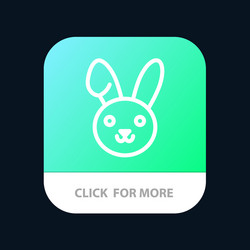 bunny easter rabbit mobile app button android vector image