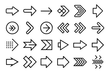 collection different arrows on flat style related vector image