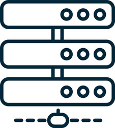 Database center server internet things line vector