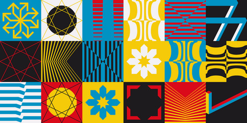 Deconstructed abstract pattern design vector