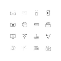 internet technologies simple linear icons set vector image