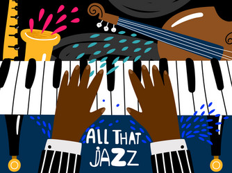 jazz piano poster blues and rhythm musical vector