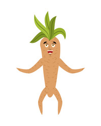 Mandrake root happy merry legendary mystical vector