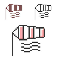 Pixel icon windsock in three variants fully vector