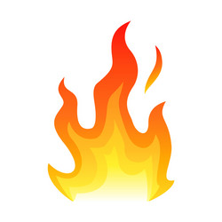 Red fire flat icon isolated on white background vector