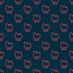 red line document folder icon isolated seamless vector image