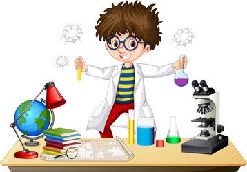 Scientist Conducting Experiment in Lab vector image
