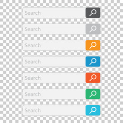 search bar field set interface elements vector image
