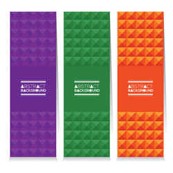 Set of three colorful abstract vertical banners vector