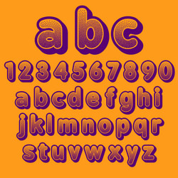 stock font pointillism letters and numbers vector image