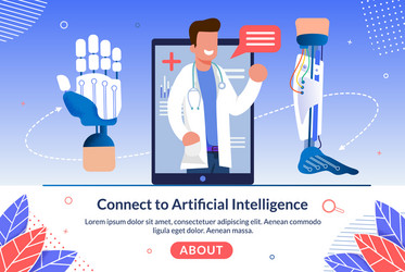 Artificial intelligence flat landing page Vector Image